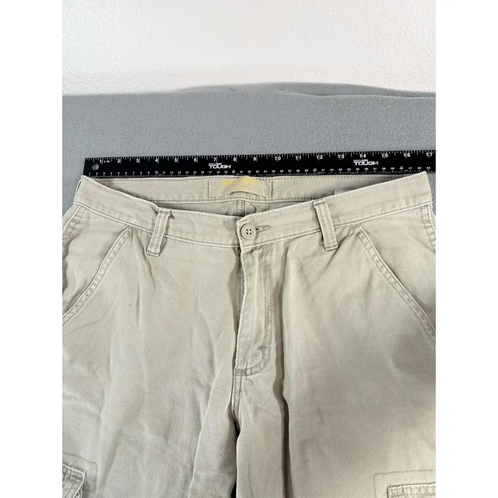 Wrangler Pants Mens 32x30 Beige Relaxed Fit Cargo Canvas Straight Leg Workwear
